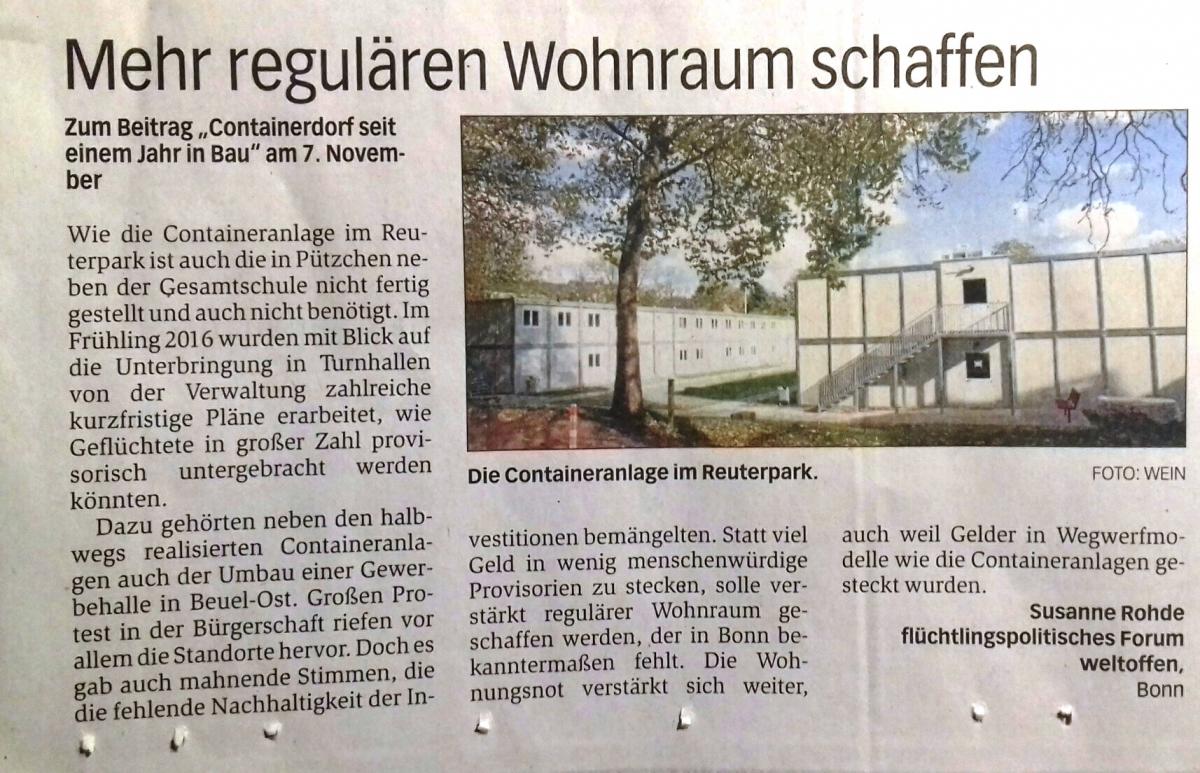 LeserInbrief, Generalanzeiger Bonn, 20.11.2017